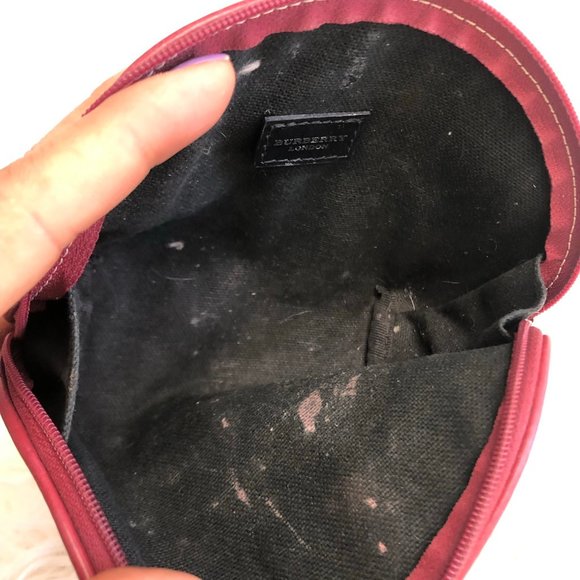 AUTH BURBERRY NOVA CHECK POUCH COSMETIC ROUND BAG - Picture 6 of 10